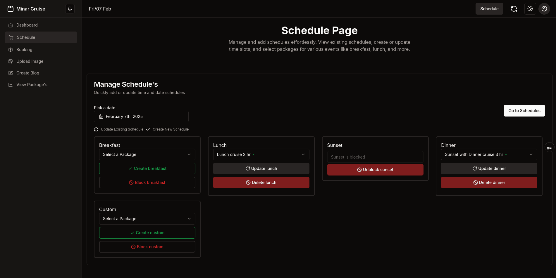 Minar Cruise - Booking Application - View 2