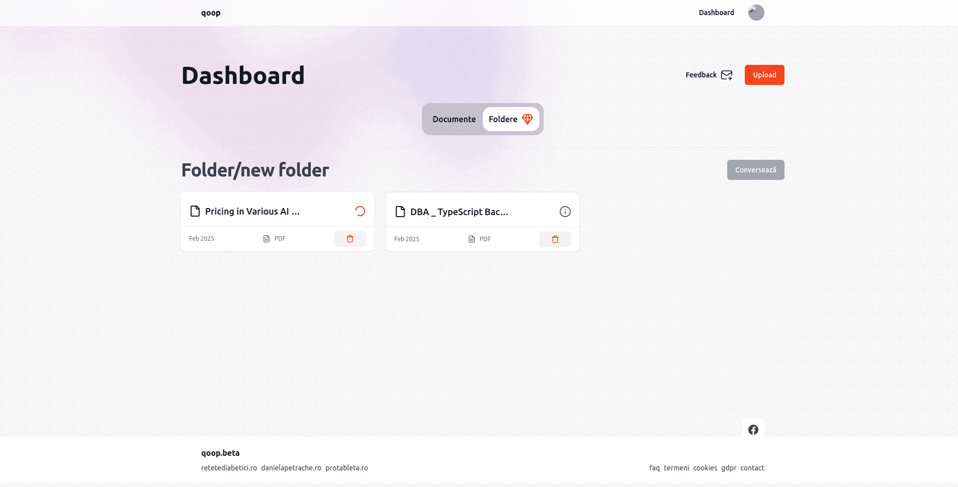 Qoop - Document Chat Application (AI RAG) - View 2
