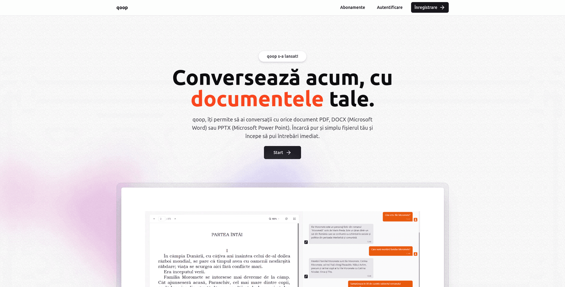 Qoop - Document Chat Application (AI RAG) - View 1